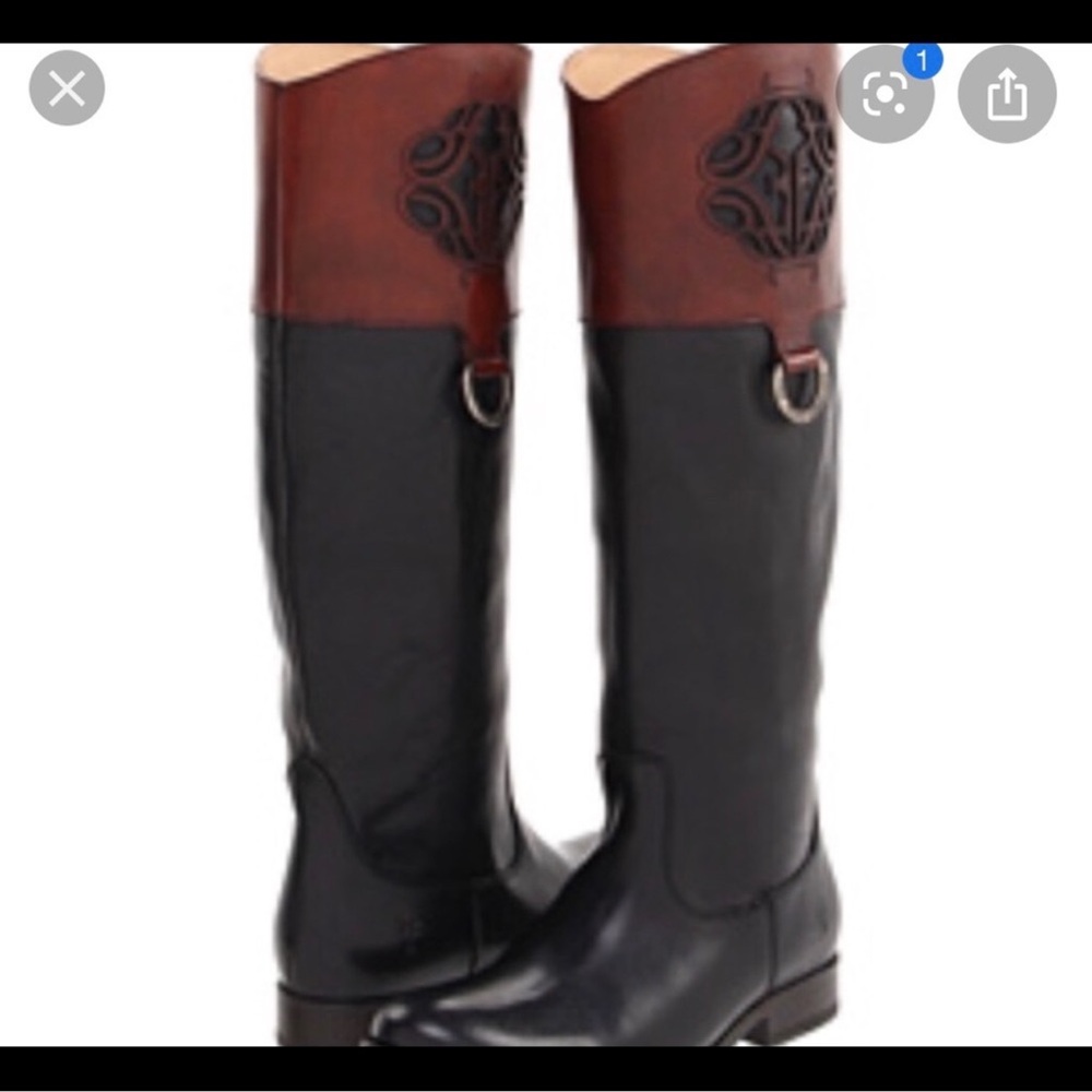 Two-Tone Knee-High Riding Boots